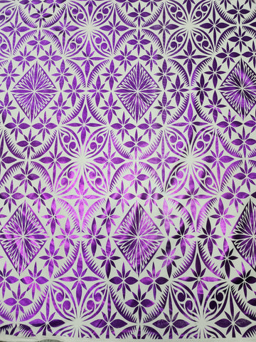 Shiny Polyester Design #53 Purple on White