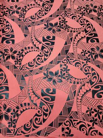 Shiny Polyester Design #61 Black on Pink