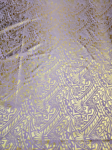 Shiny Polyester Design #63 Gold on Lilac