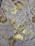 Shiny Polyester Design #68 Gold and White