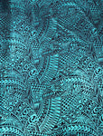 Shiny Polyester Design #72 Aqua and Black