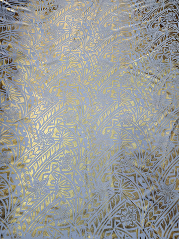 Shiny Polyester Design #73 Gold and White