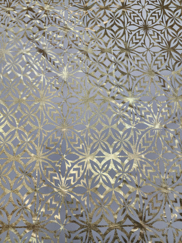 Shiny Polyester Design #77 Gold and Cream