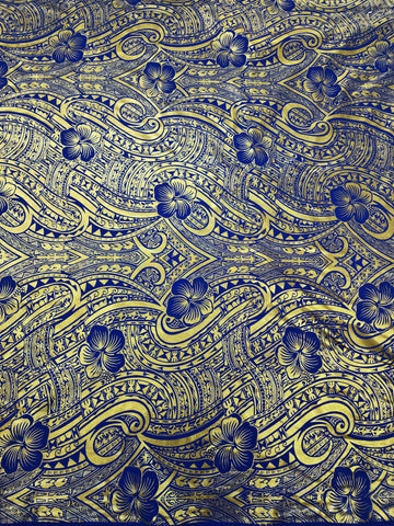 Shiny Polyester Design #78 Gold and Blue