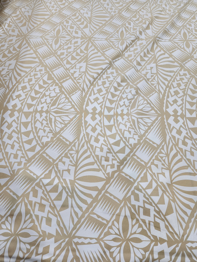 Shiny Polyester Design #82 White on Cream – Tokouso Fabrics