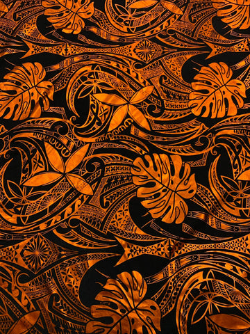 Shiny Polyester Design #85 Orange on Black