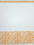 Polynesian Design #177 Mustard and White border