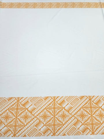 Polynesian Design #177 Mustard and White border