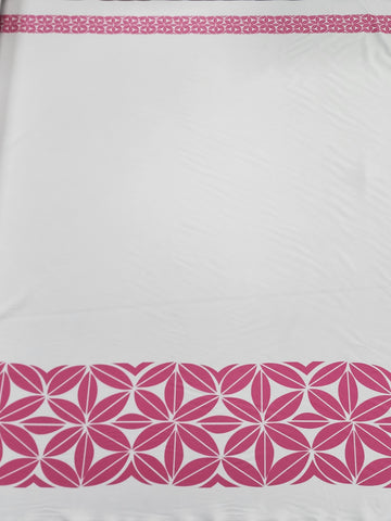 Polynesian Design #168 Hot Pink and White border