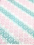 Polynesian Design #162 Pink, Green and White