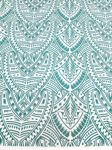 Polynesian Design #164 Green and White