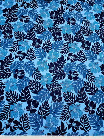 Polynesian Design #188 Mixed Blue Leafs