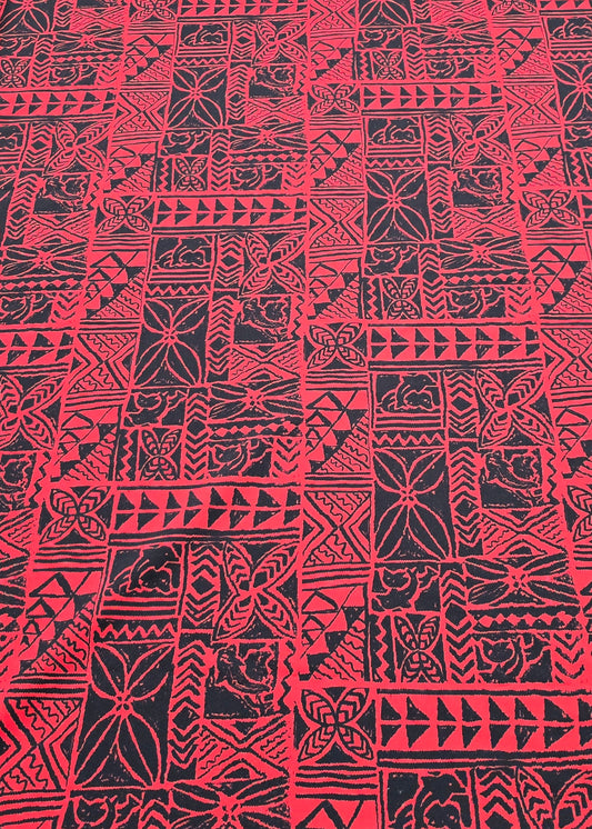 Polynesian Design #159 Red and Black