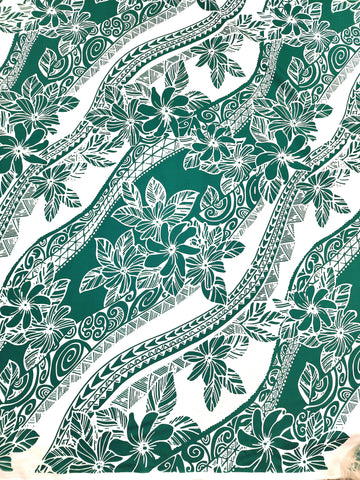 Polynesian Design #194 Green and White