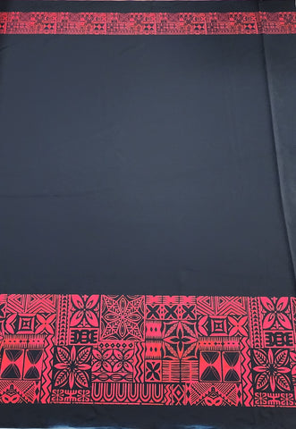 Polynesian Design #160 Red and Black border