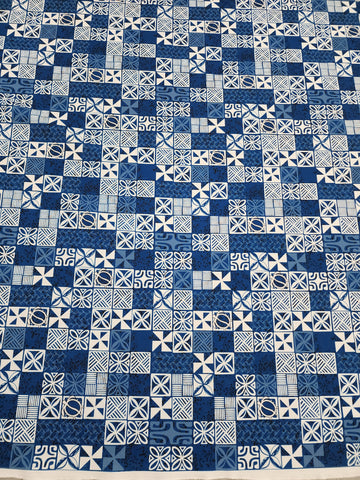 Polynesian Design #161 Blue and White