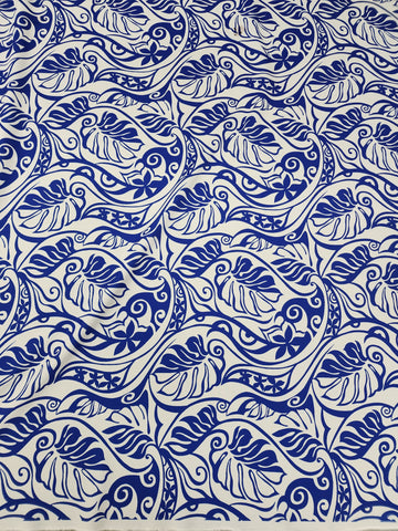 Polynesian Design #195 Blue and White