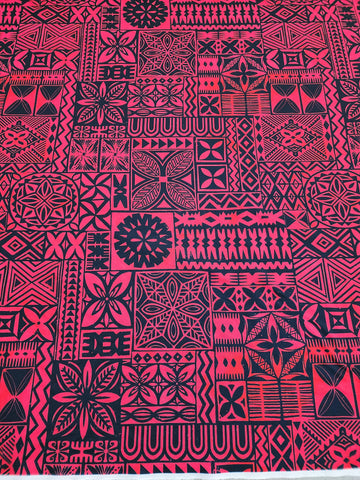 Polynesian Design #159 Red and Black