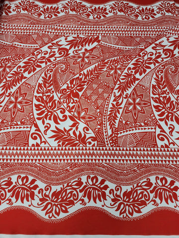 Polynesian Design #157 Red and White