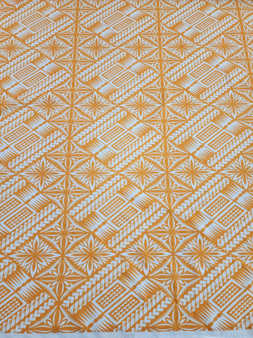 Polynesian Design #176 Mustard and White