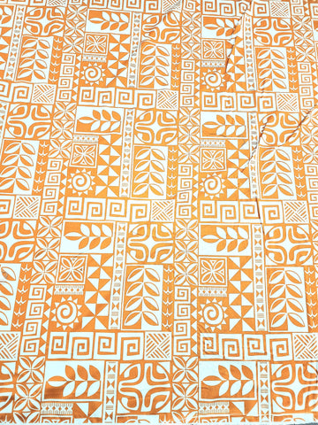 Polynesian Design #189 Mustard and White