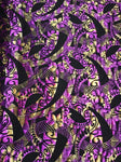 Stretch Polynesian #78 Purple and Gold on Black