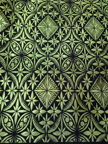 Stretch Polynesian #60 Green on Black