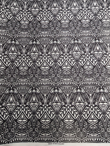 Polynesian Design #83 Black and White (Full Design)