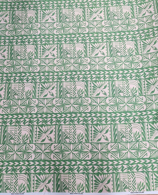 Polynesian Design #90 Green and Cream (Full Design)