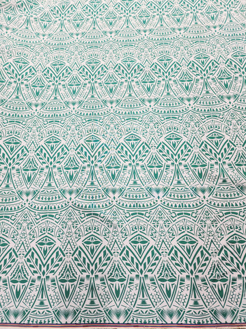 Polynesian Design #93 Green and White (Full Design)