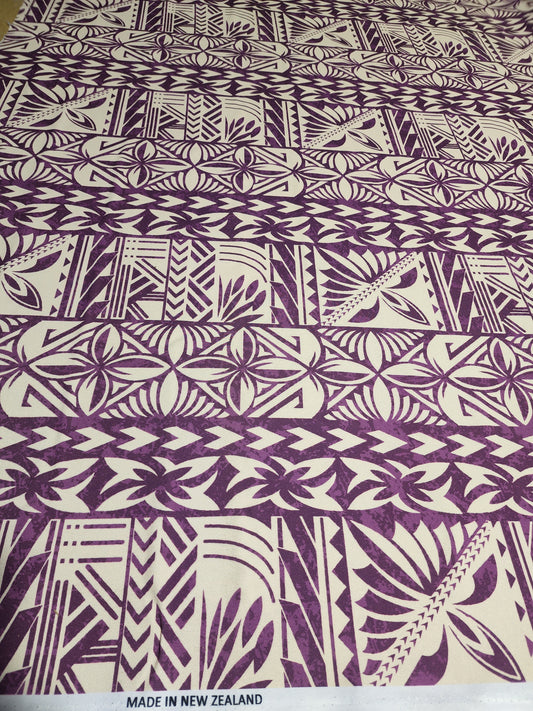 Polynesian Design #92 Purple and Cream (Full Design)