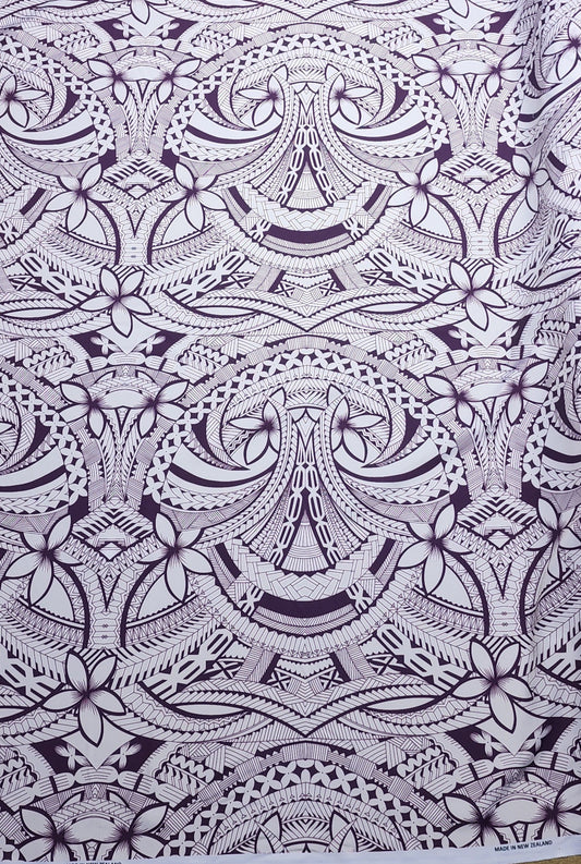 Polynesian Design #87 Purple and white (Full Design)