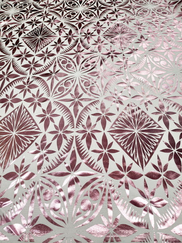 Shiny Polyester Design #8 Rose Gold on White