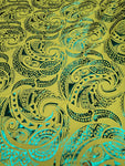 Shiny Polyester Design #25 Yellow and green