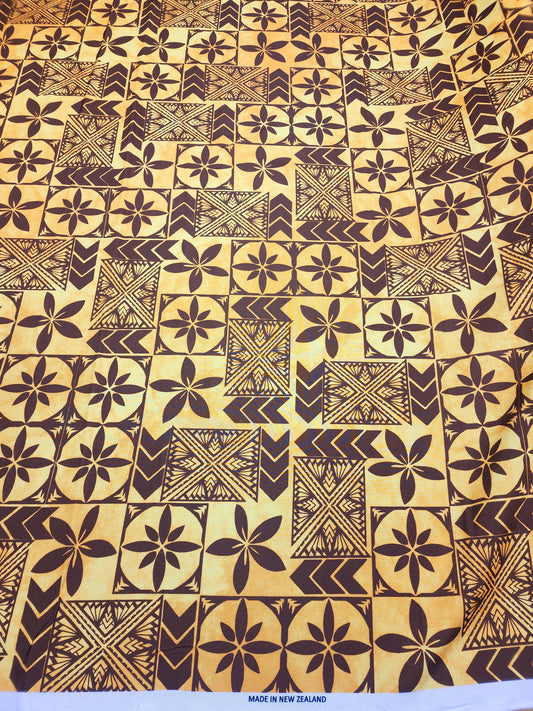 Polynesian Design #76 Yellow and Brown