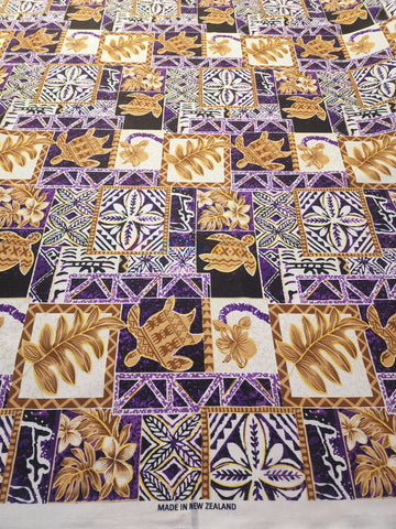 Polynesian Design #77 Purple, Gold and white