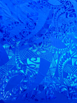 Stretch Polynesian Design #12 Blue on Blue