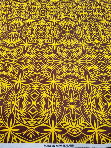 Polynesian Design #67 Brown and Yellow