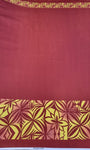 Polynesian Design #32 Maroon and Yellow