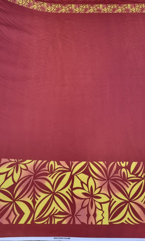 Polynesian Design #32 Maroon and Yellow