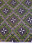 Polynesian Design #34 Yellow, Green, Blue and White