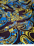 Polynesian Design #19 Black, Blue and Yellow