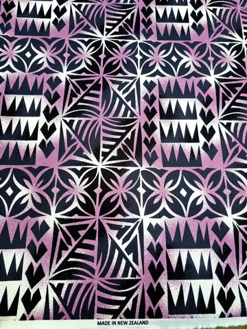 Polynesian Design #11 Purple, White and Black