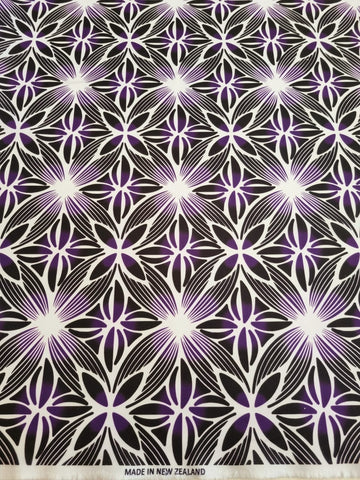 Polynesian Design #3 Black, Purple and White