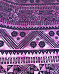 Stretch Polynesian Design #19 Pink and Silver on Black